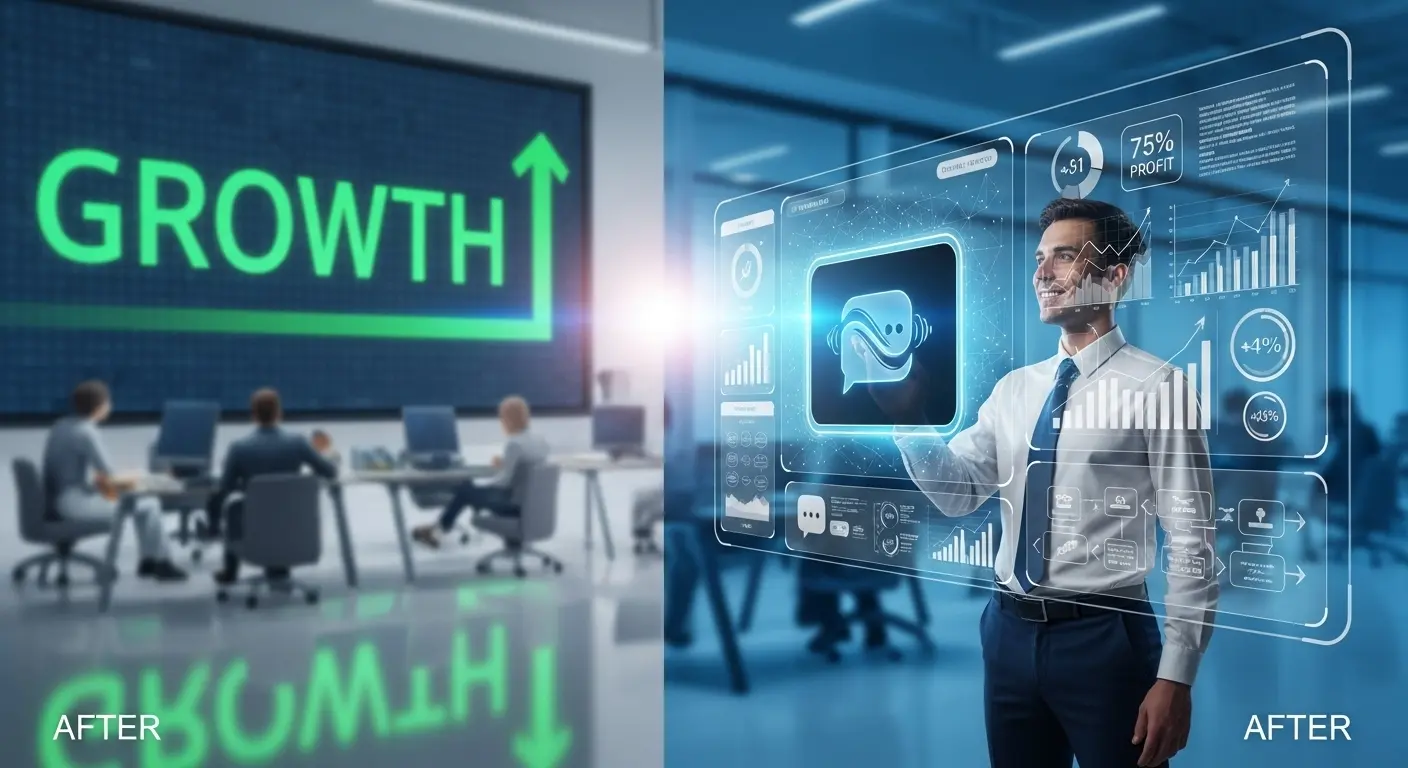 <img src="ai_business_growth_strategy.webp" alt="AI 챗봇이 기업의 손실을 줄이고 성장을 이끄는 전략적 도구로 진화한 모습을 표현한 이미지입니다">