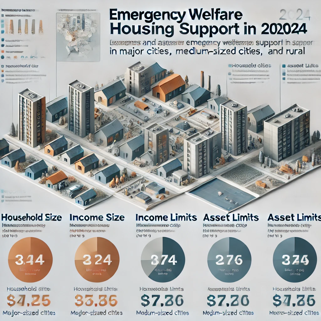 2024 긴급복지 주거지원 소득 및 재산 기준 안내 표 - 가구 수별 기준 금액