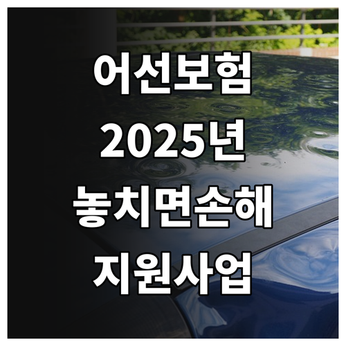2025 어선 보험료 지원 사업: 놓..