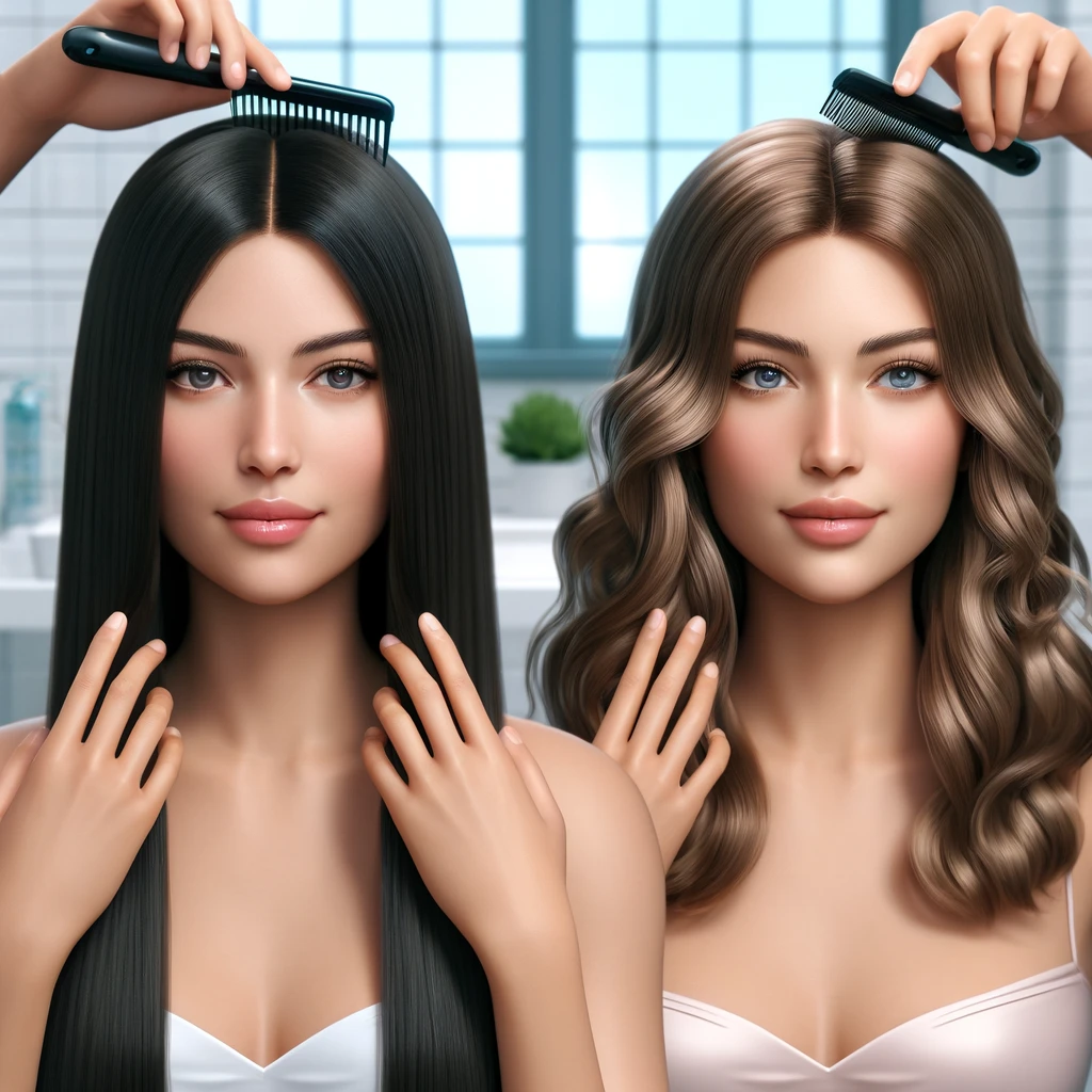 머리결이 좋은 두여성 이미지