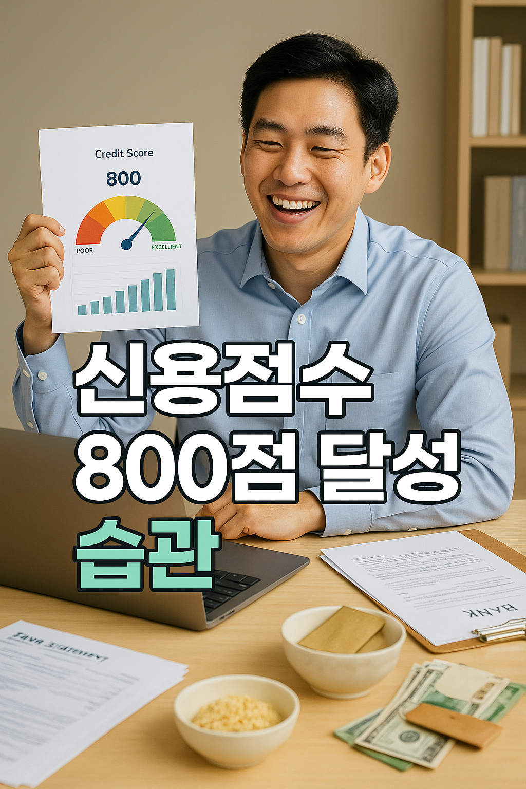 신용점수 800점 달성에 성공한 직장인