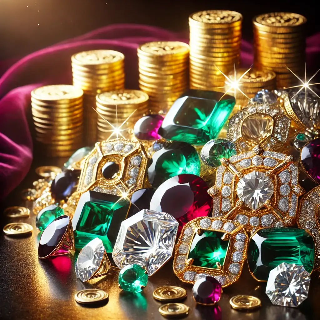 돈과 보석이 있는 사진