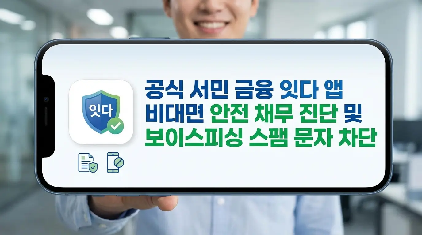 공식 서민 금융 잇다 앱 비대면 안전 채무 진단 및 보이스피싱 스팸 문자 차단