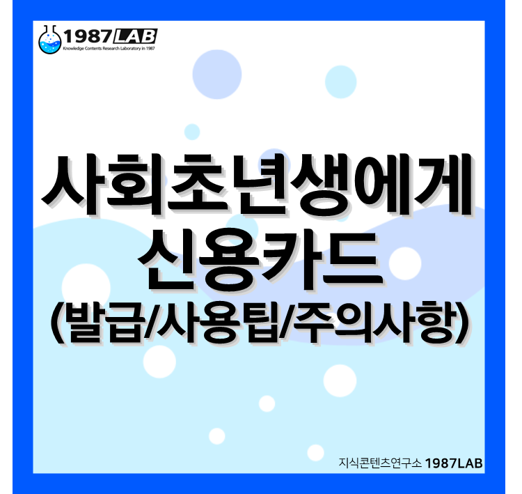 사회초년생에게 신용카드 (발급/사용팁/주의사항)