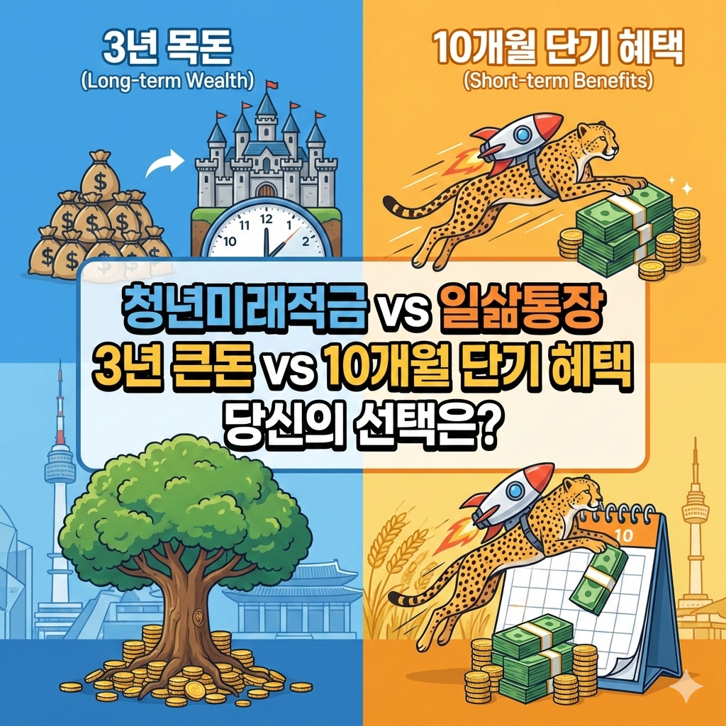 청년미래적금 일삶통장 비교! 3년 큰돈 vs 10개월 단기 혜택 뭘 고를까?