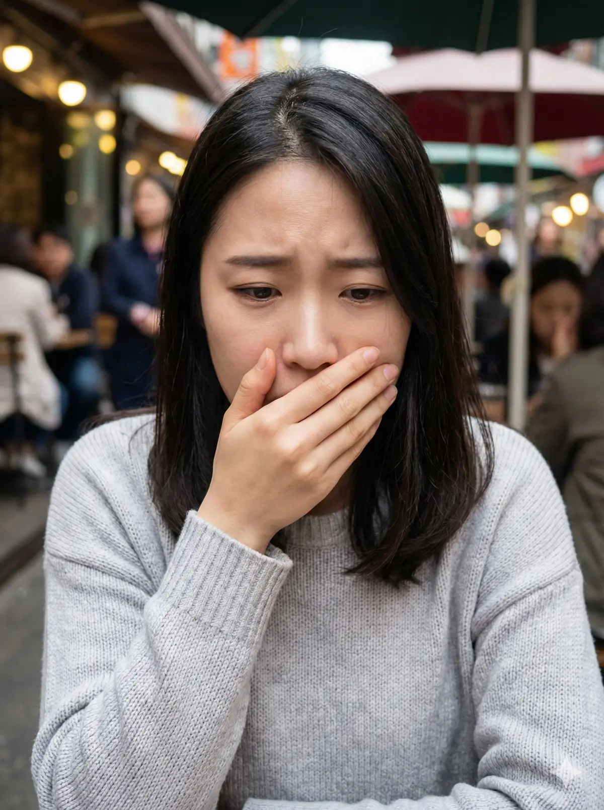 걱정스러운 표정을 짓는 사람