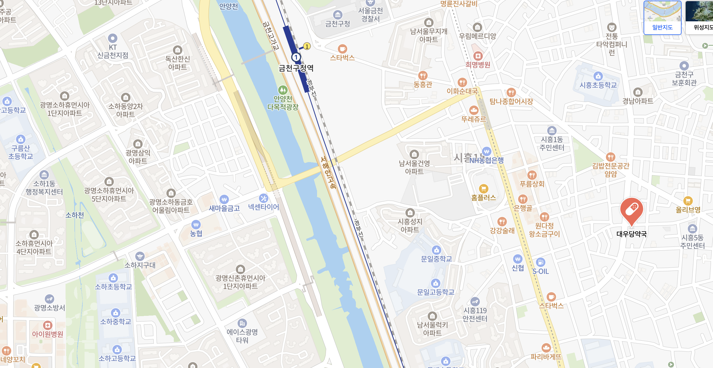 대우당약국 위치 지도