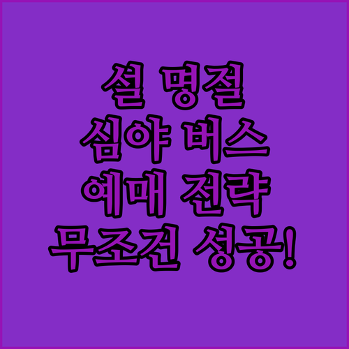 설 명절 심야 버스 시간표와 임시 배..
