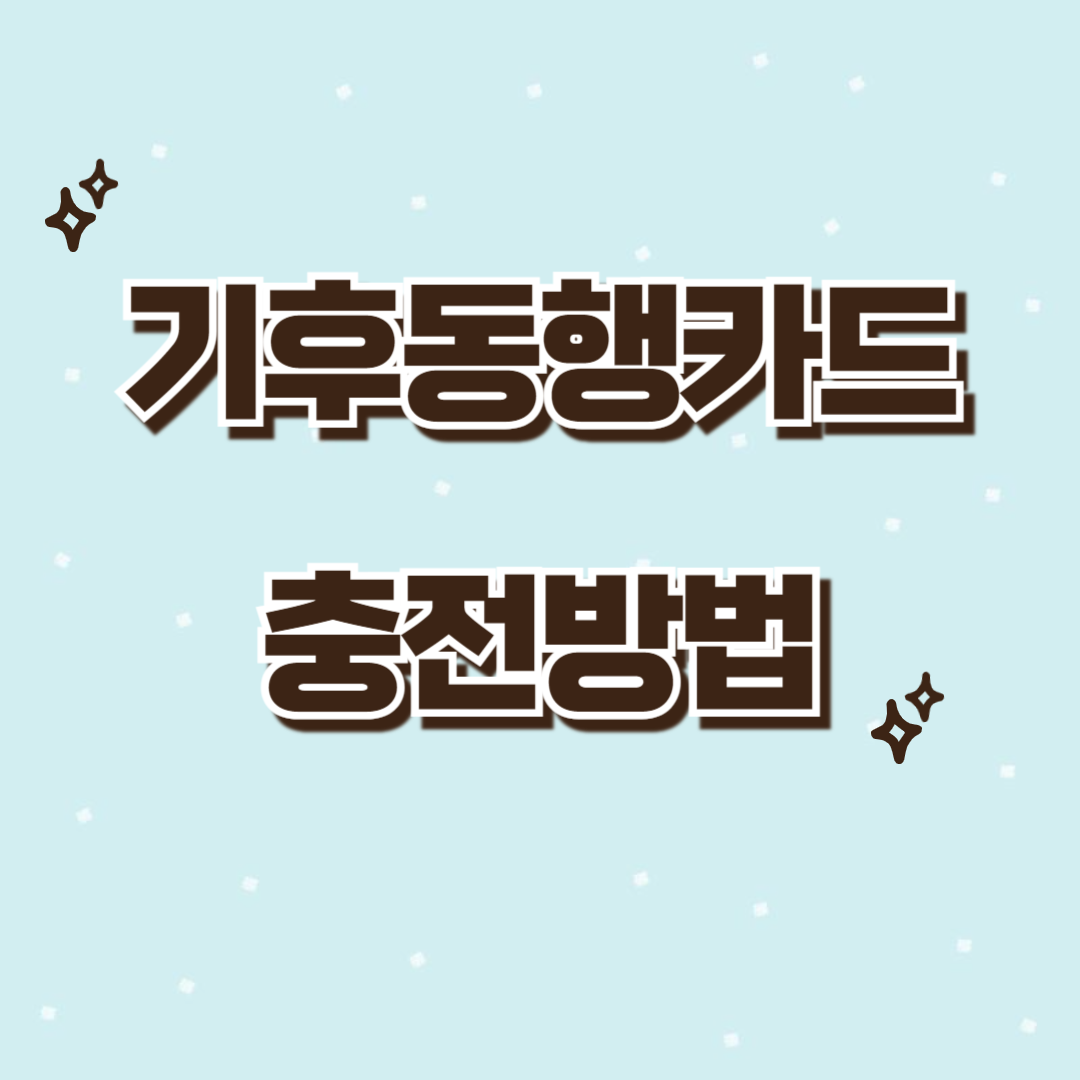 기후동행카드 충전방법 알아보기