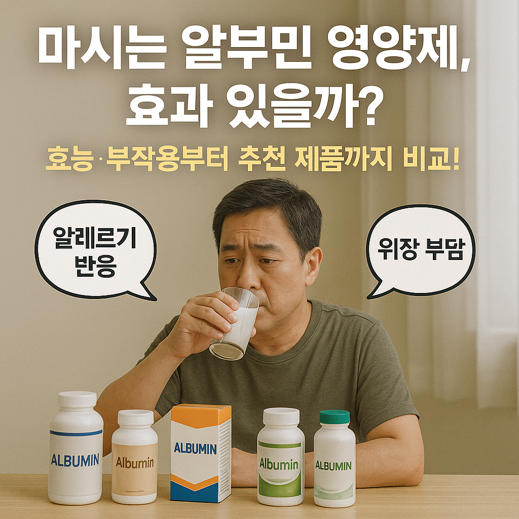 마시는 알부민 영양제, 효과 있을까? 효능·부작용부터 추천 제품까지 비교!