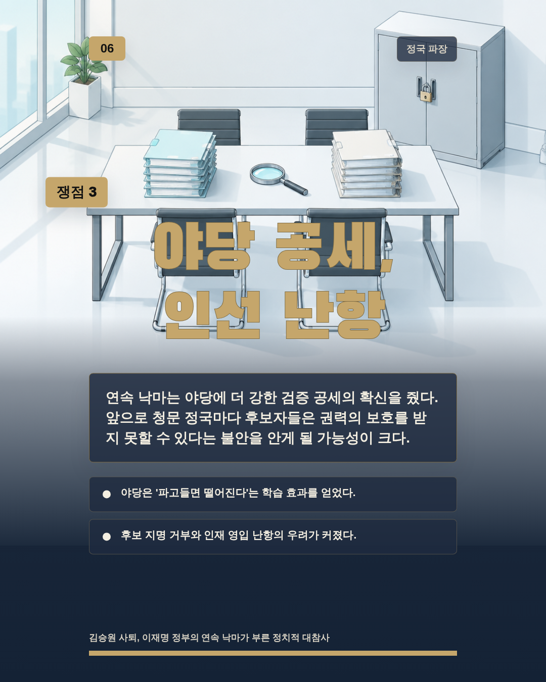 야당 공세, 인선 난항
