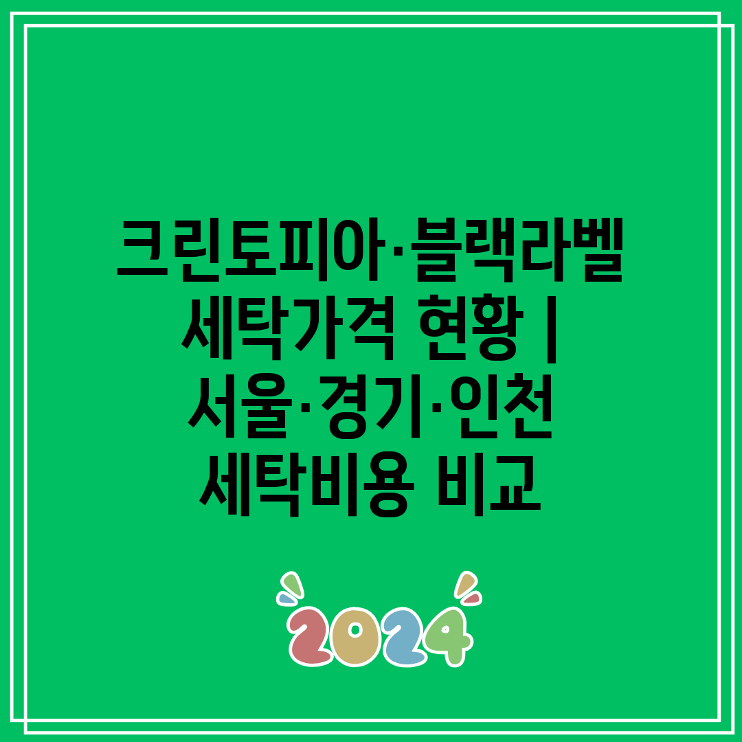 크린토피아·블랙라벨 세탁가격 현황  서울·경기·인천 세