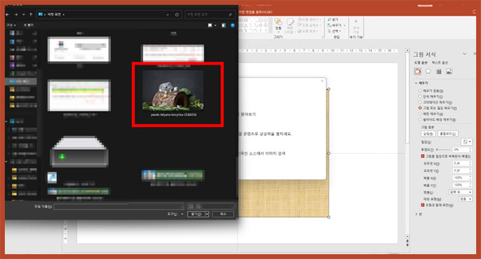 파워포인트 ppt 이미지 사진 투명도 조절