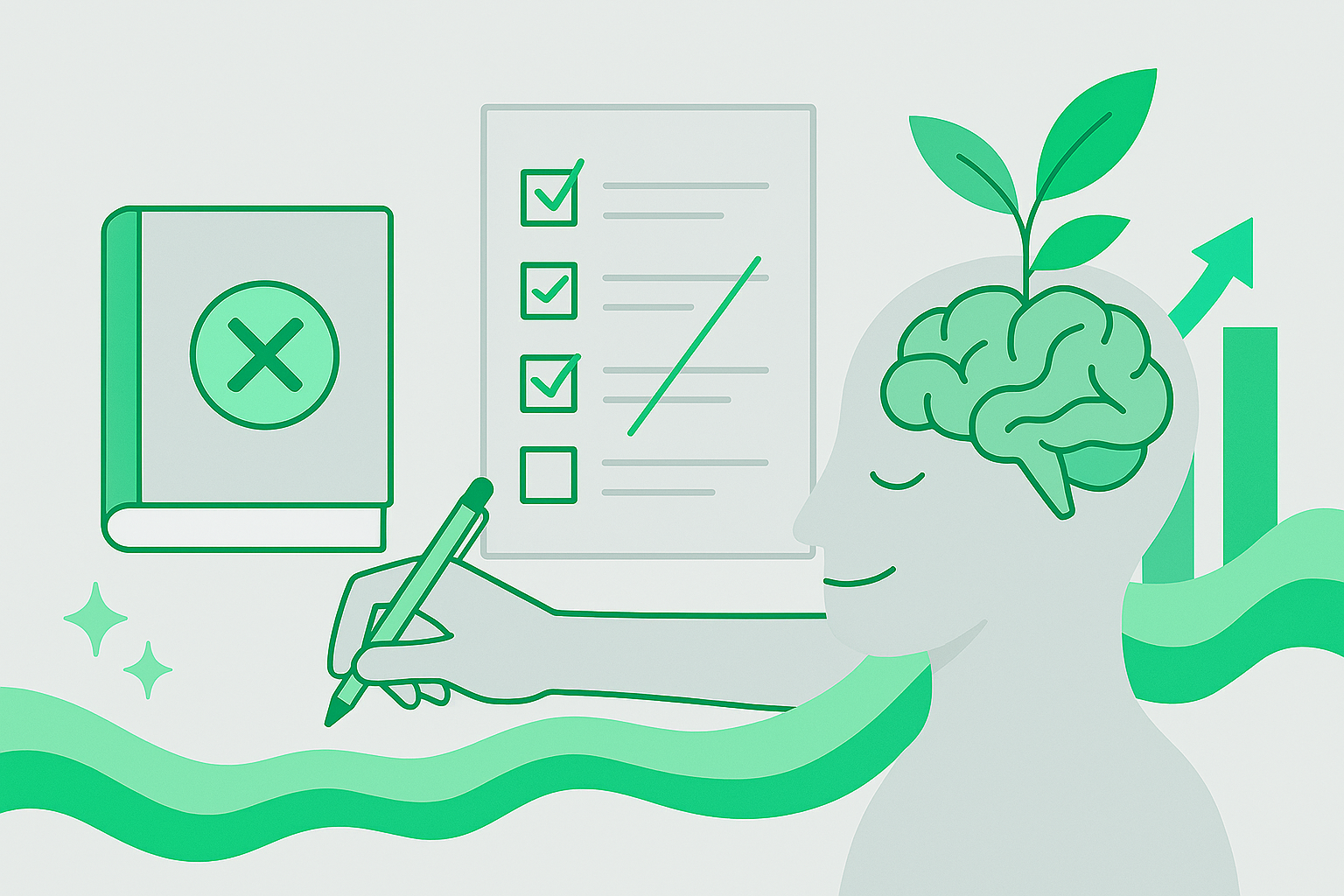 성장의 여정에서 실수를 정리하고 나아가는 민트빛 기록의 흐름