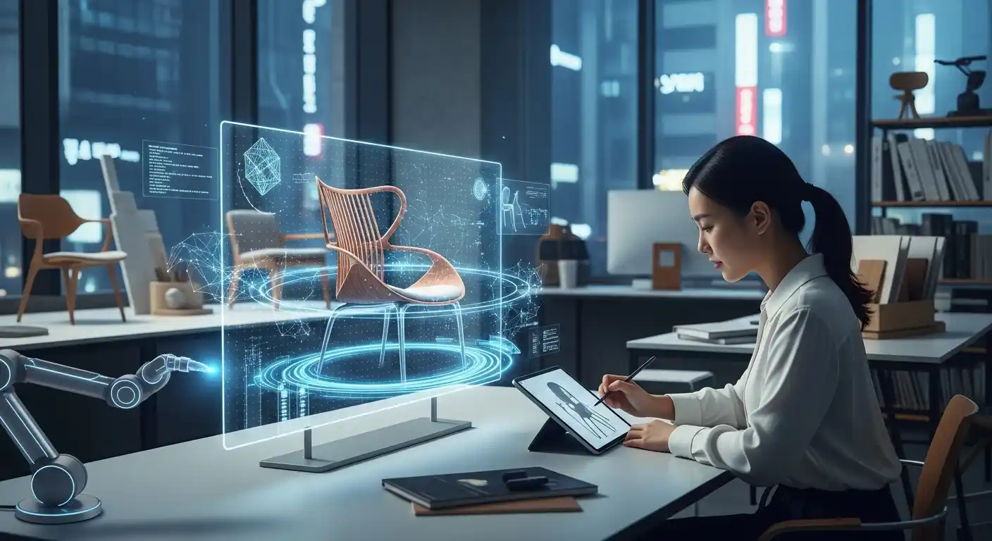 <img src="ai_transforming_furniture_design_with_3d_modeling_and_simulation.webp" alt="AI가 가구 디자이너의 아이디어를 3D 모델로 구현하는 모습입니다">