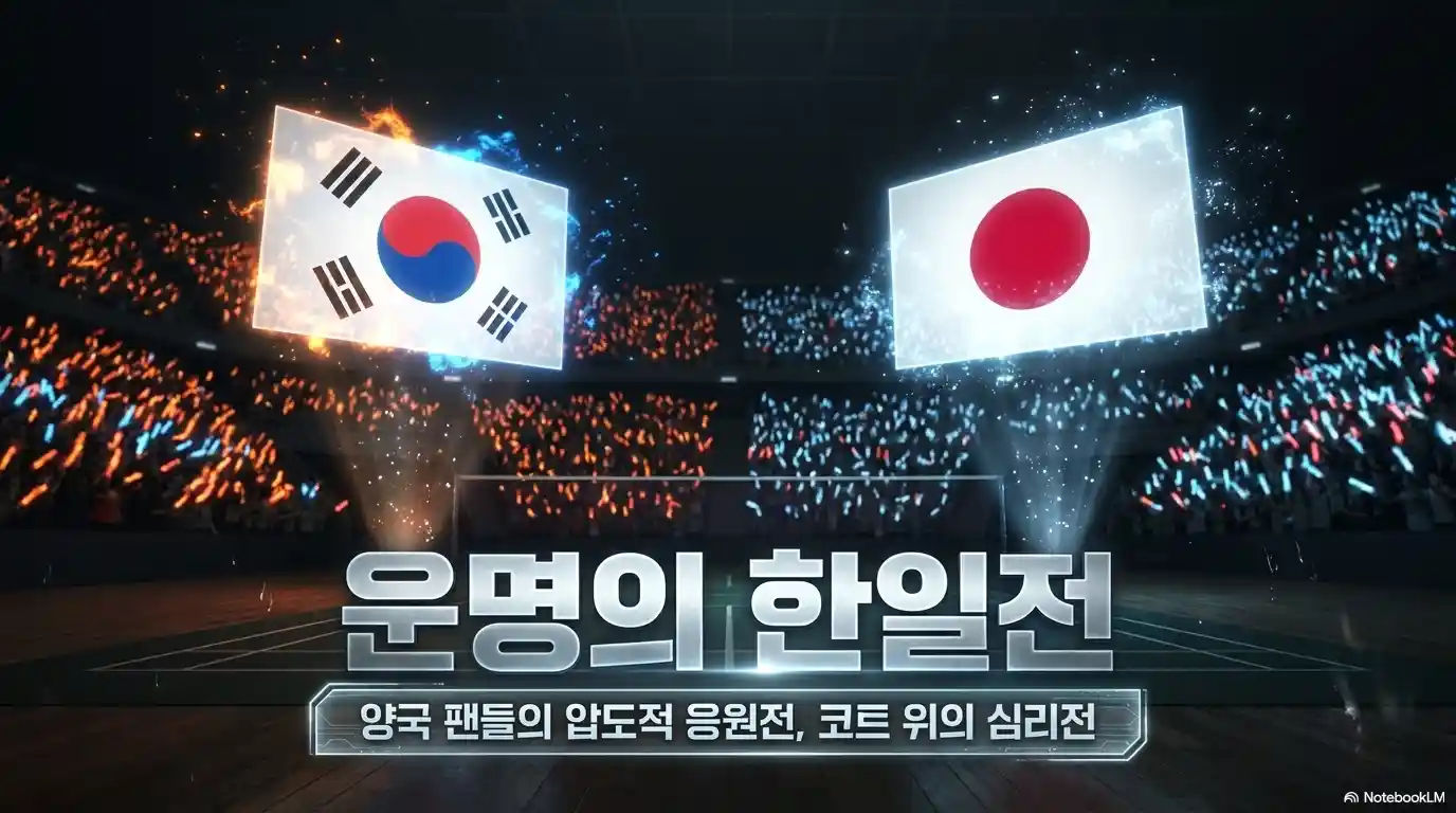 싱가포르 오픈 배드민턴 한일전 한국 일본 국기 - 양국 팬 응원전 코트 위 심리전
