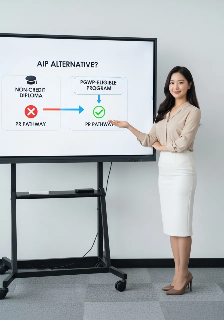 캐나다 영주권 경로에서 PGWP 가능 여부의 중요성을 설명하는 전문가의 모습