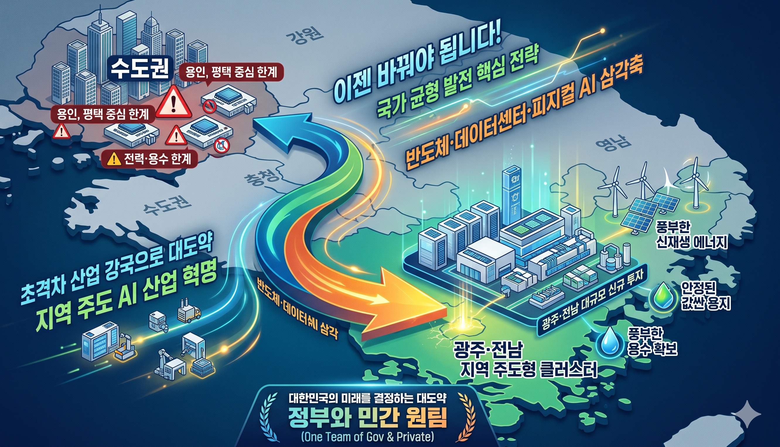 AI반도체의 수도권에서 호남으로 이전 이미지