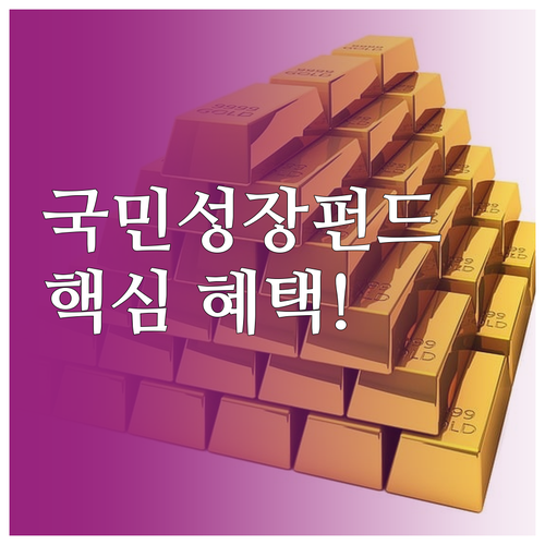 국민성장펀드 투자 매력과 세제 혜택 ..