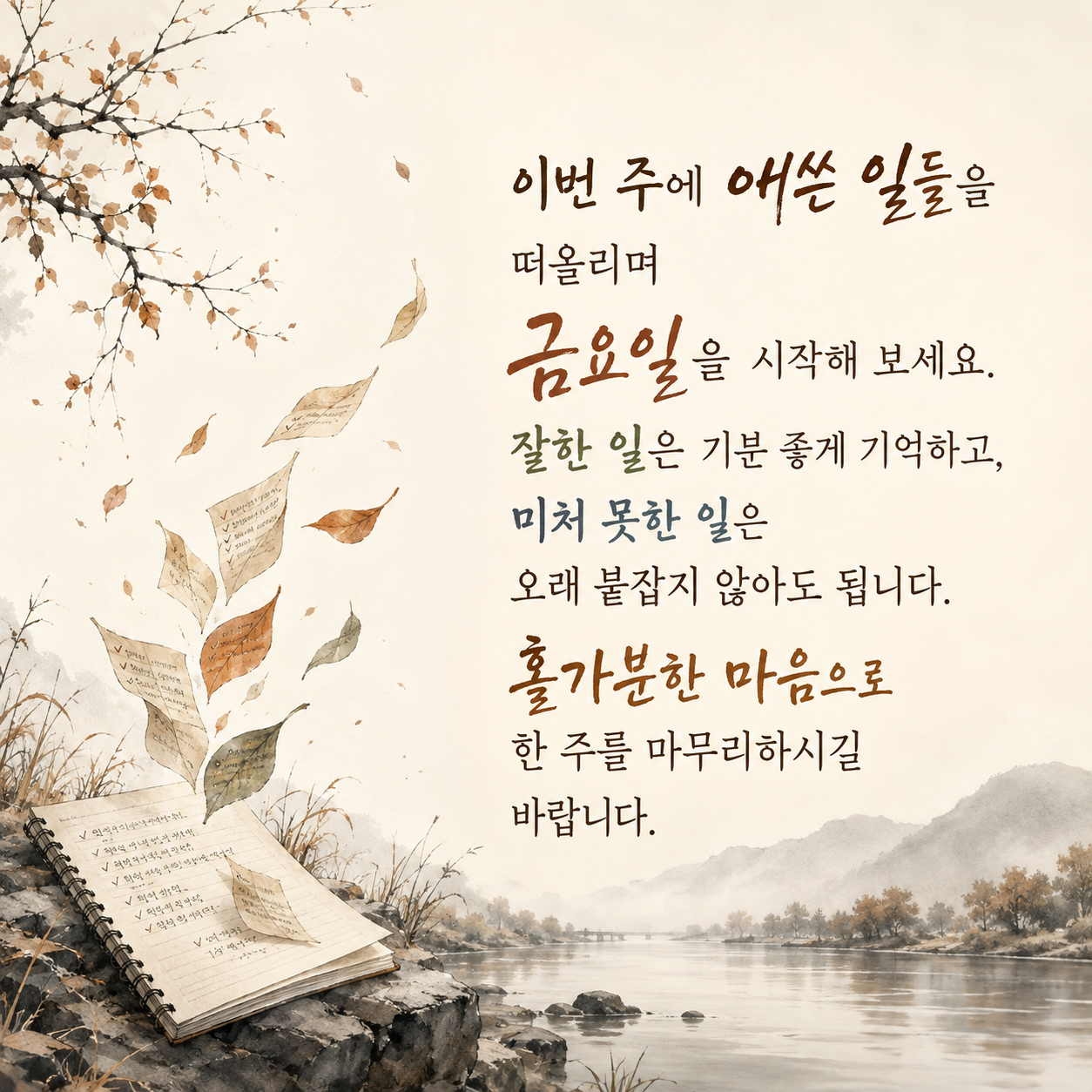 금요일 아침 인사말 이미지 문구 모음 기본 좋은 글귀