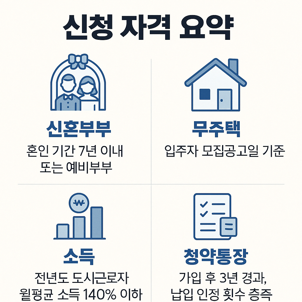 신청 자격 요약표