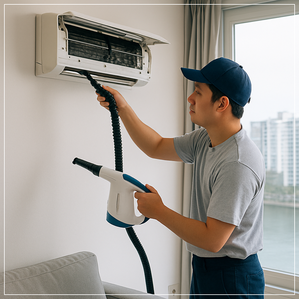 바닷바람과 습기로 인한 곰팡이, 냄새, 
부식을 방지하기 위한 클리닝 작업이에요.