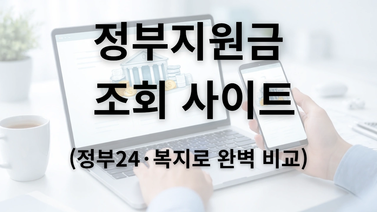 정부지원금 조회 사이트 정부24와 복지로 비교 화면