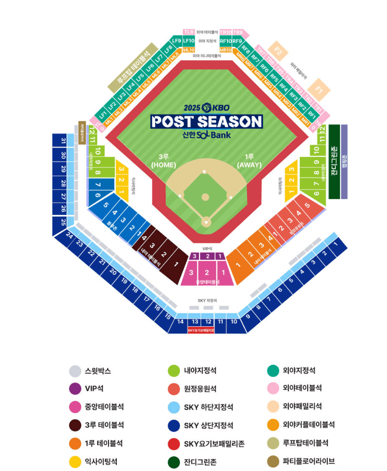 구장 좌석도/가격