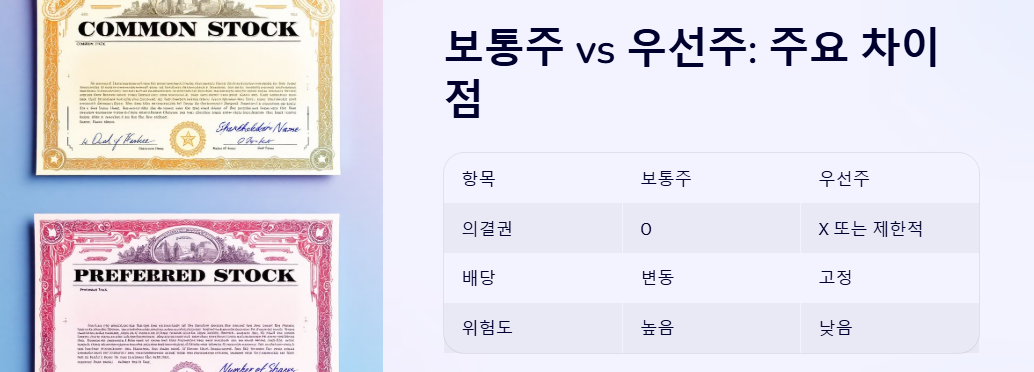 보통주 우선주 비교: 차이, 장단점, 어떤 주식이 나에게 유리??