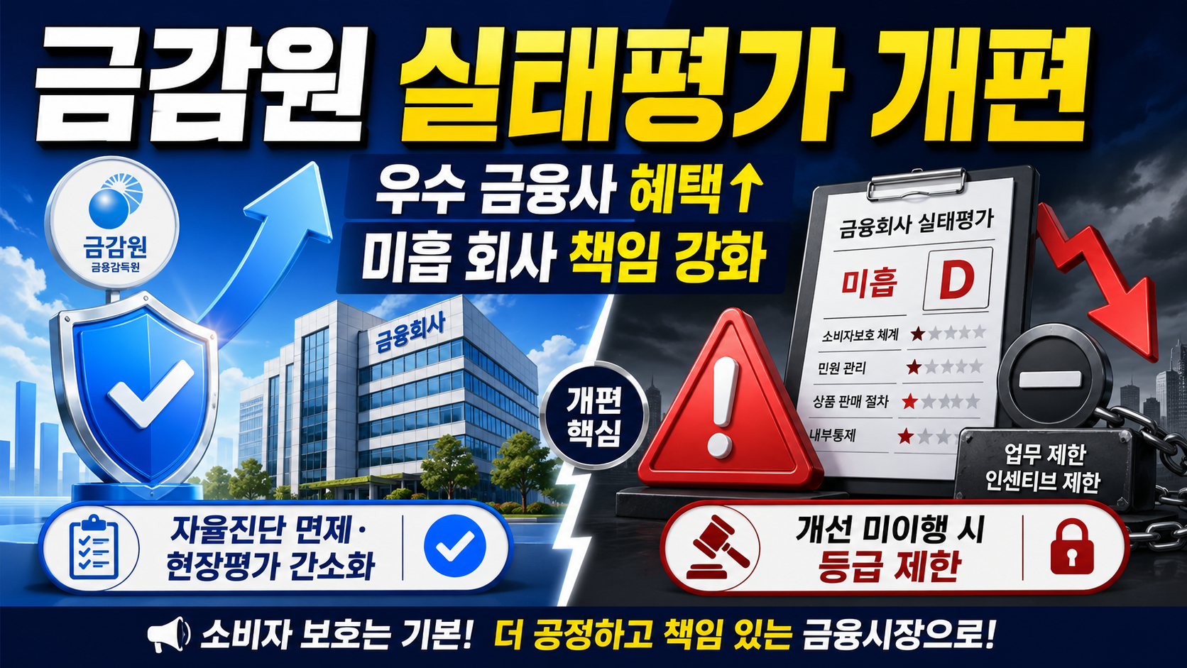금감원 실태평가 개편 내용은? 우수 금융사 혜택과 미흡 회사 책임 강화