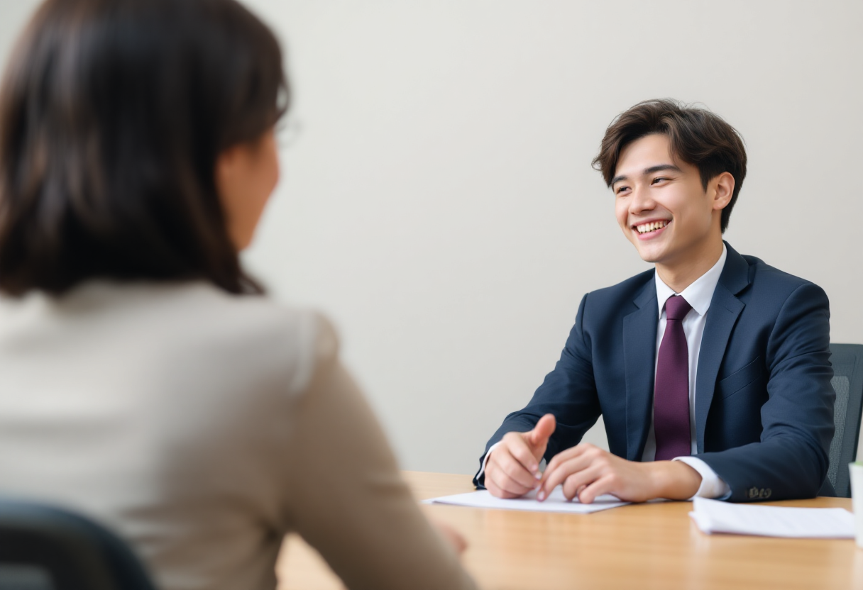 면접중인 학생 사진