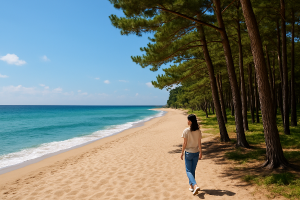 강릉 등명해변 여행|백사장과 소나무 숲이 어우러진 강원도의 숨은 힐링 명소