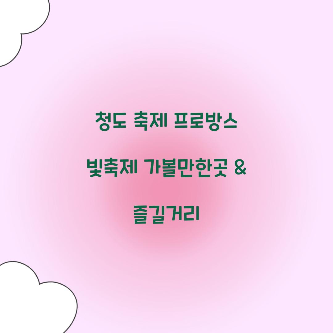 청도 축제 프로방스 빛축제