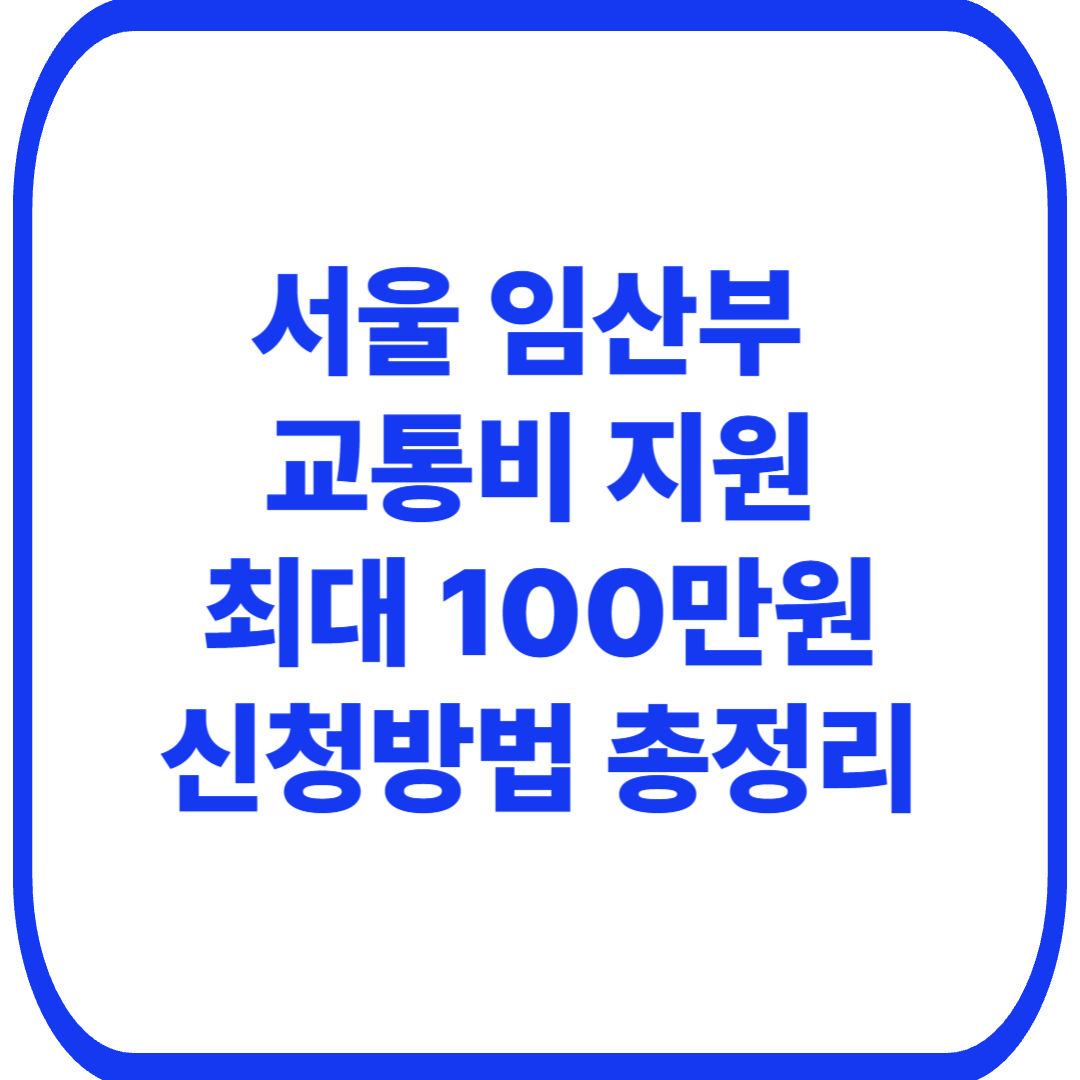 서울 임산부 교통비 지원 신청방법|70만~100만원 대상·사용처·신청기한 총정리