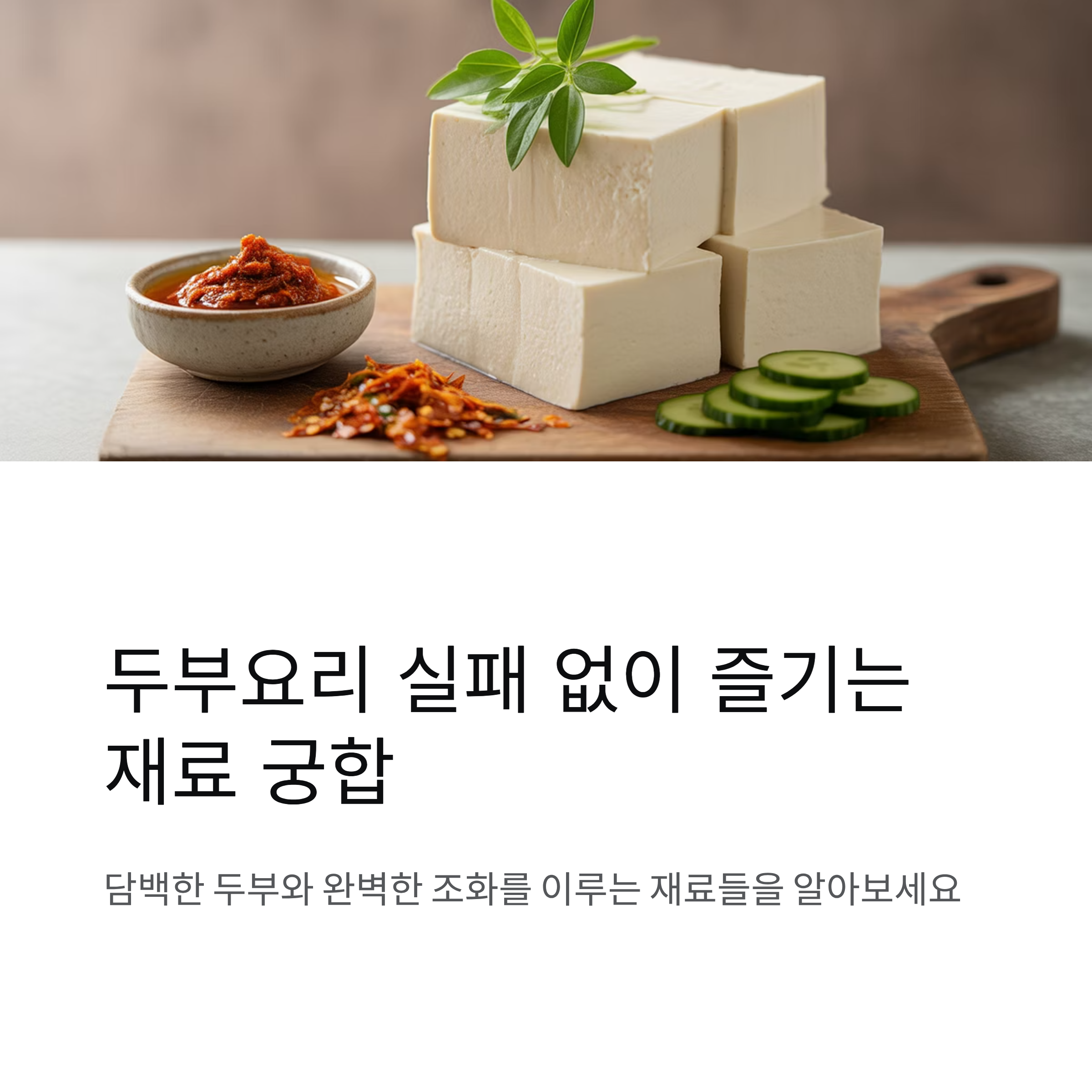 두부요리 실패 없이 즐기는 재료 궁합 정리