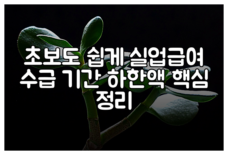 초보도 쉽게 실업급여 수급 기간 하한액 핵심 정리