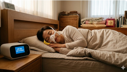 양압기 마스크 교체 후 숙면