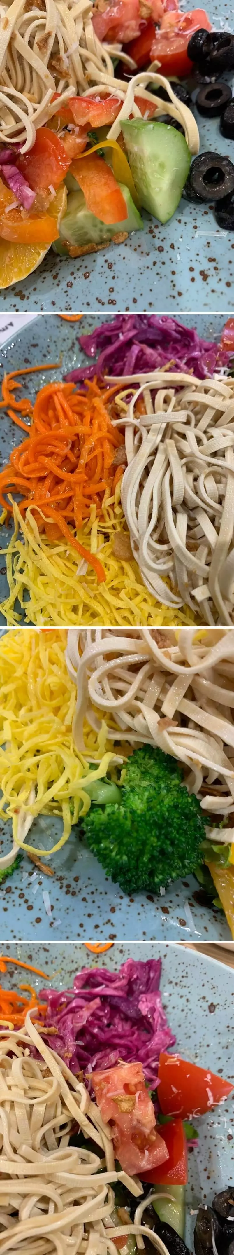 두부면 파스타에 들어가 있는 채소들