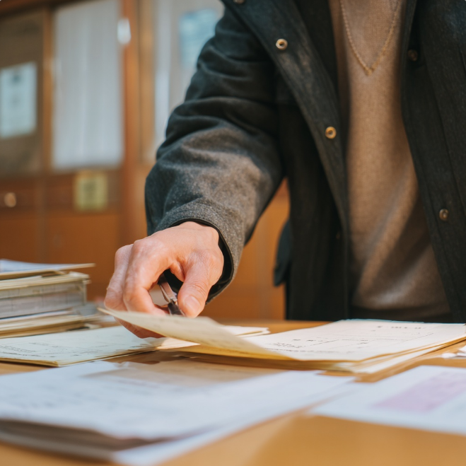 동사무소 바우처 서류 제출장면