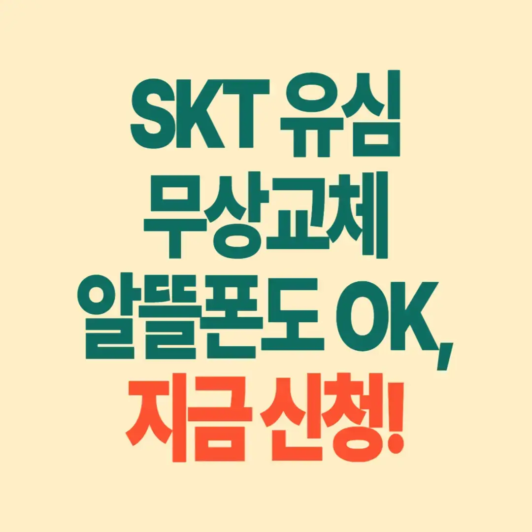 SKT 유심 무상 교체, 알뜰폰도 OK, 지금신청! 썸네일 이미지