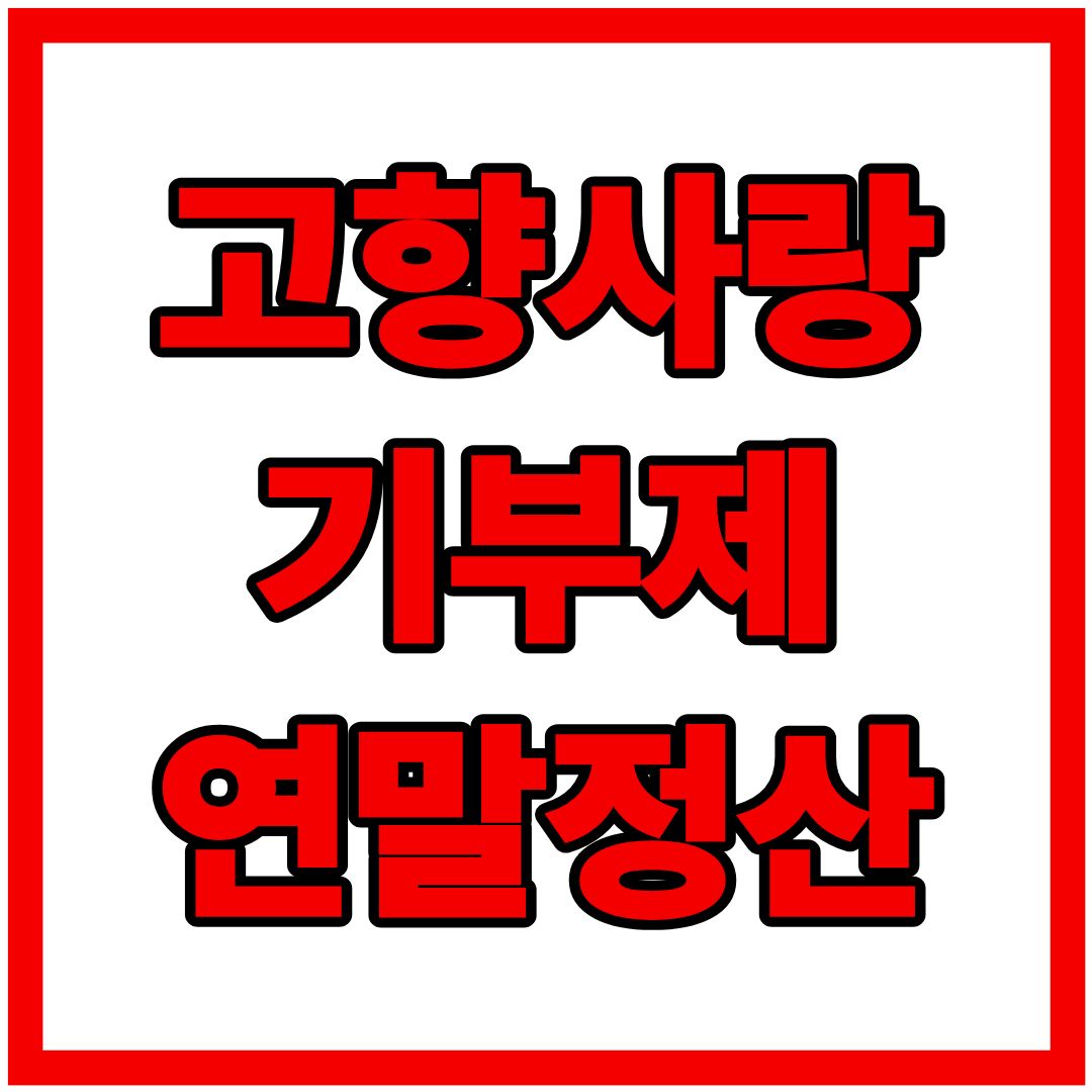 고향사랑 기부제 연말정산, 세액공제, 답례품, 포인트 혜택까지