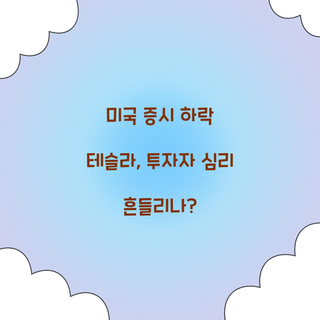 미국 증시 하락 테슬라