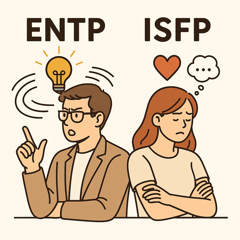 ENTP 남자 vs ISFP 여자, MBTI로 보는 궁합과 연애 실패의 이유