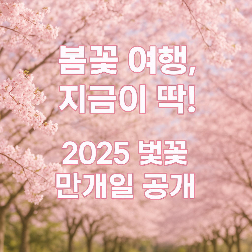 2025 전국 벚꽃 개화·만개시기 총정리