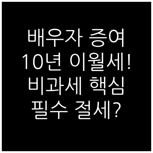 배우자 직계존비속 증여 이월과세 10..