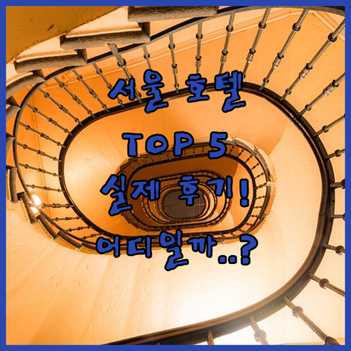서울 호텔 추천 TOP 5 명동 잠실..