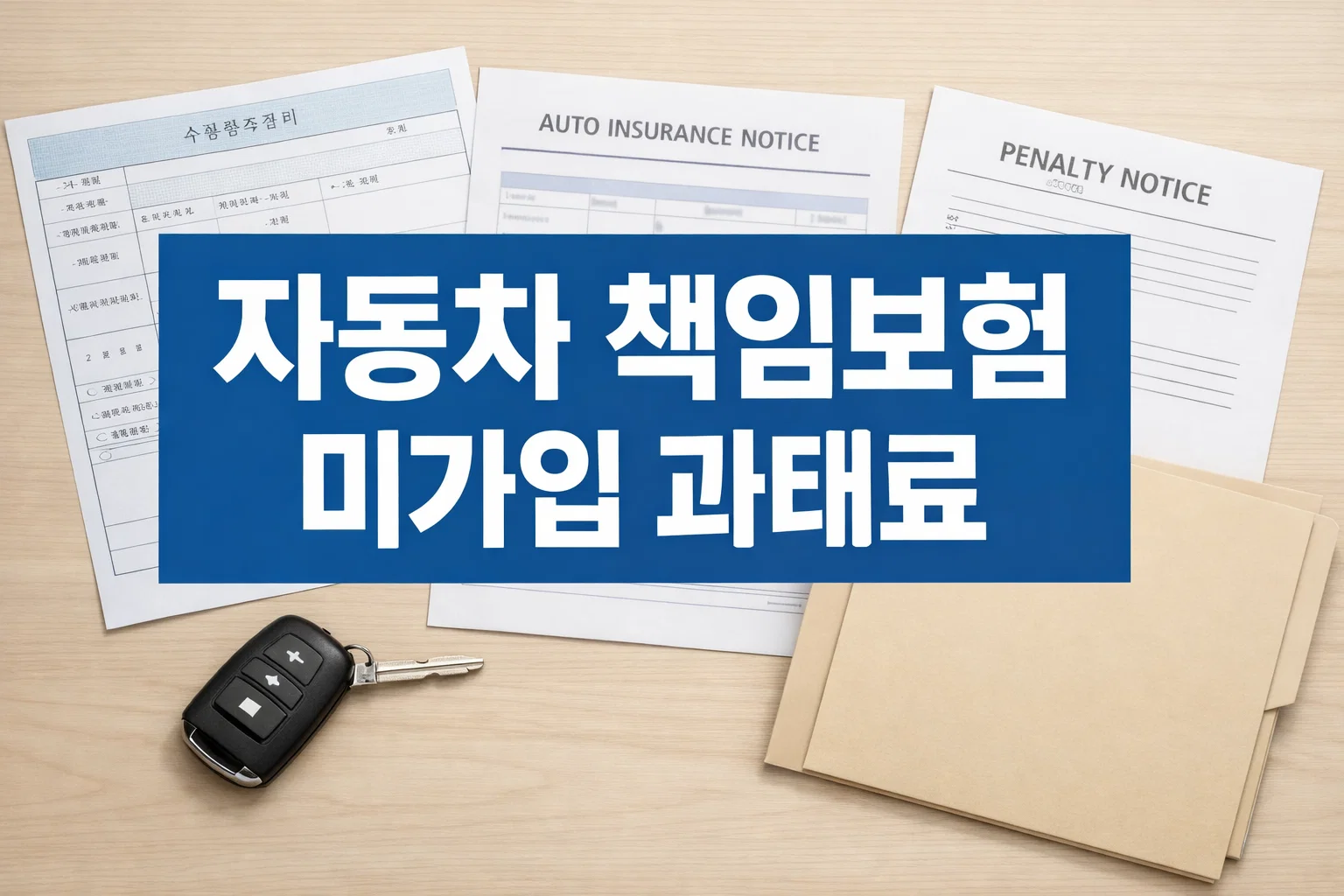 2025년 자동차 책임보험 미가입 과태료 Q&A 총정리의 기준서류와 안내문 흐름을 한눈에 이해하도록 구성한 대표 이미지