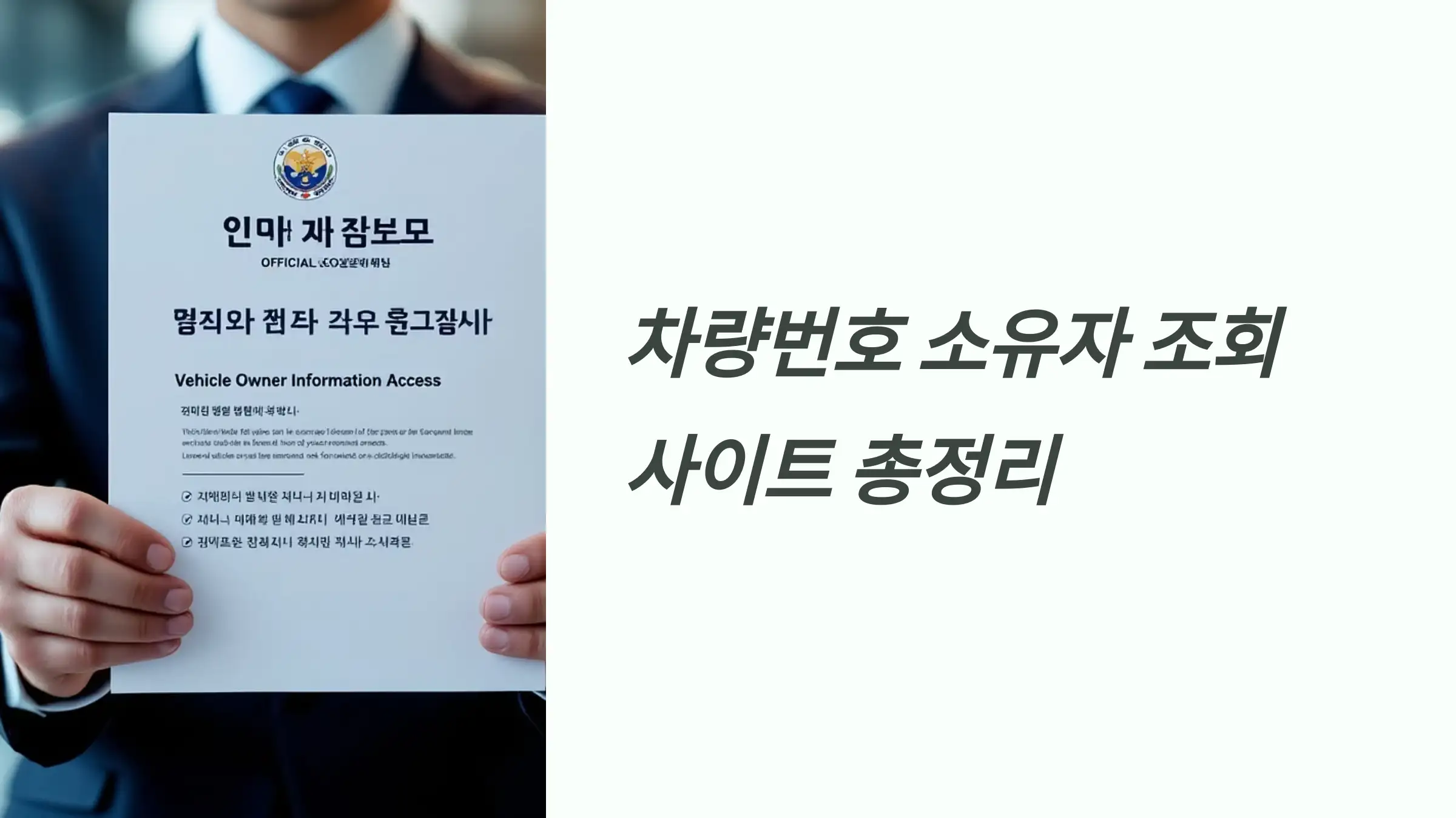 차량번호 소유자 조회 사이트 총정리: 정부24·자동차365·카히스토리