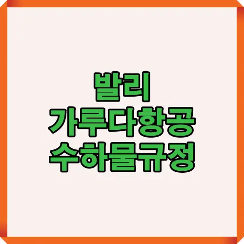 Garuda 항공의 기내 반입 수하물 무게와 크기 요약 인포그래픽