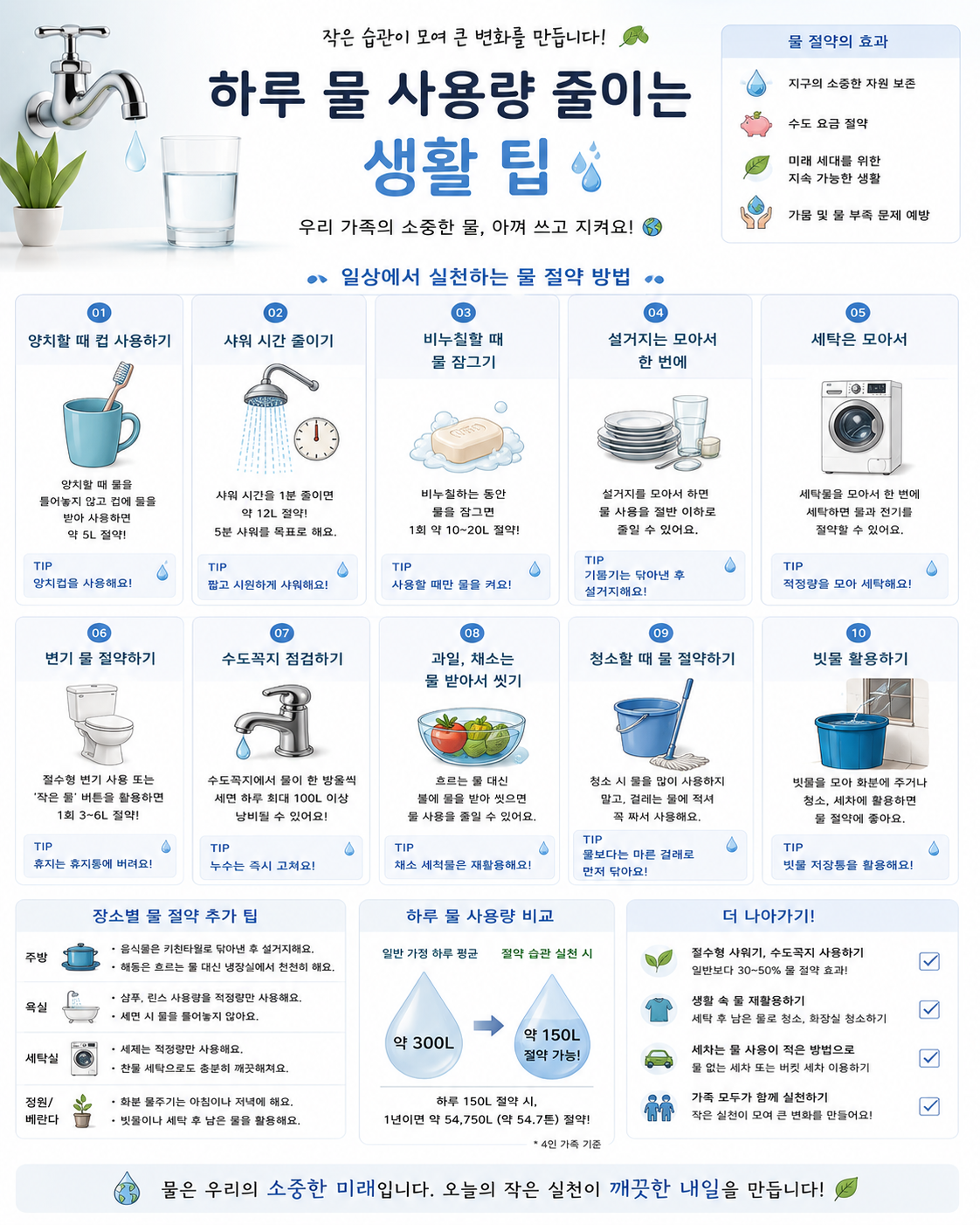 하루 물 사용량 줄이는 생활 팁 관련 사진